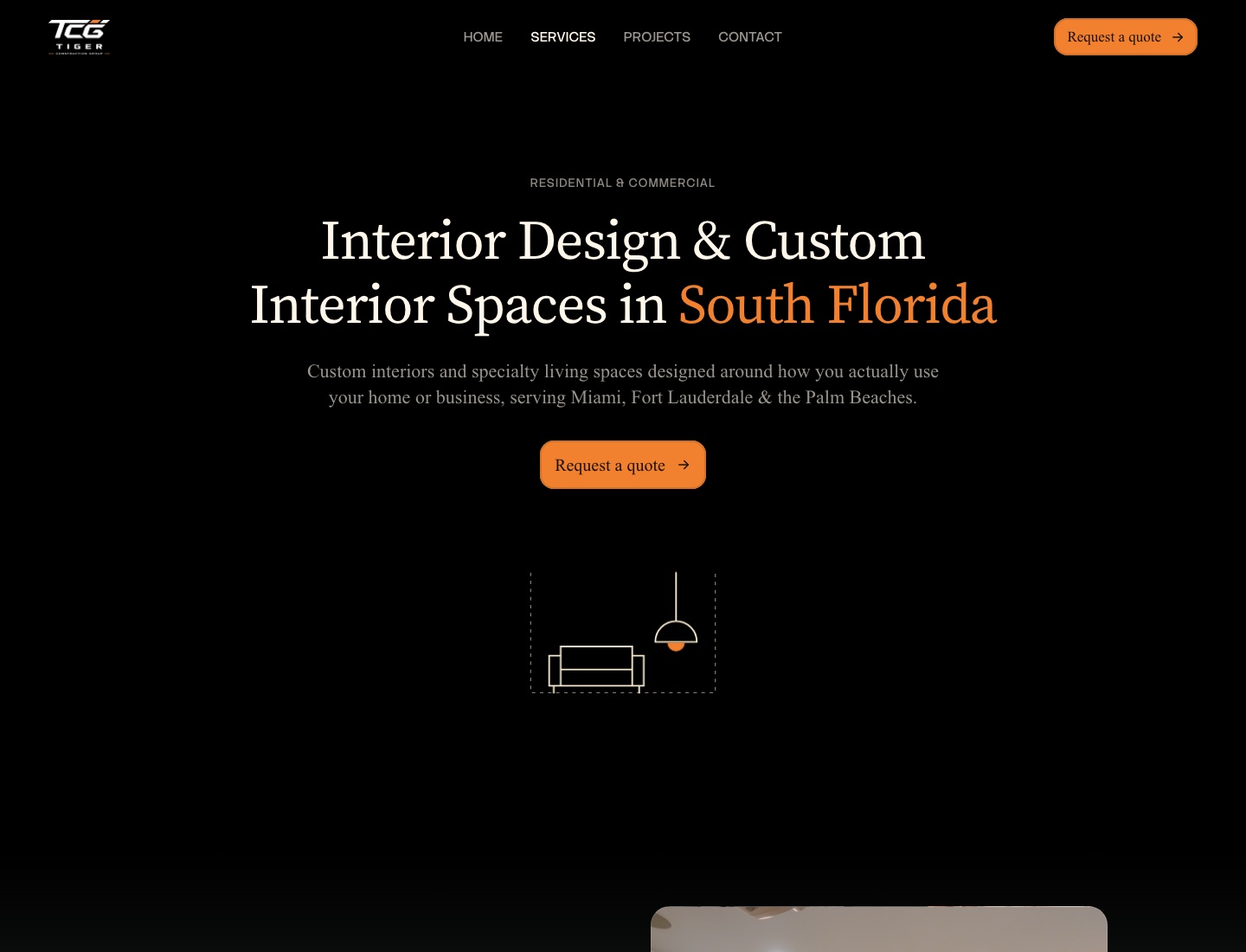 Interior design service page