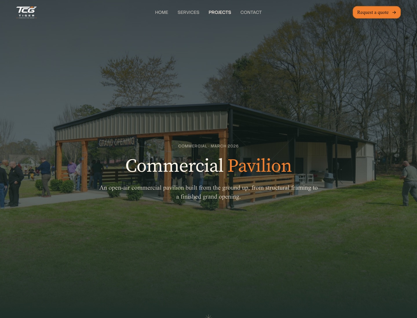 Commercial pavilion project page