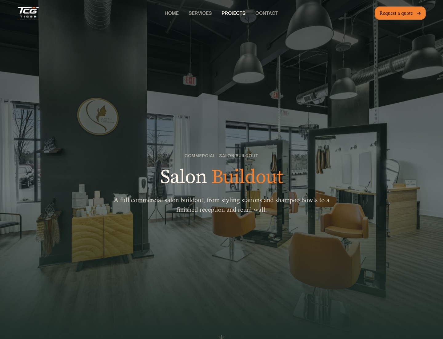 Salon buildout project page